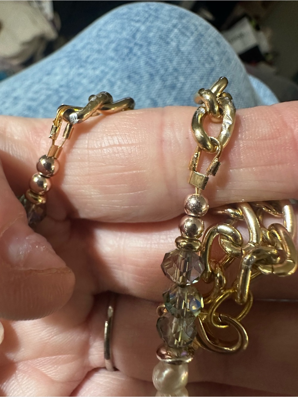 Artisan-Genuine Pearl and Venetian Glass Necklace - Picture 7 of 9